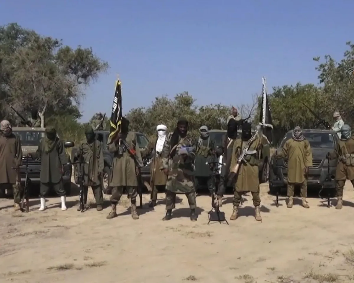 A photo taken from a video released by the extremist group Boko Haram, announcing its new leadership on October 31, 2014.