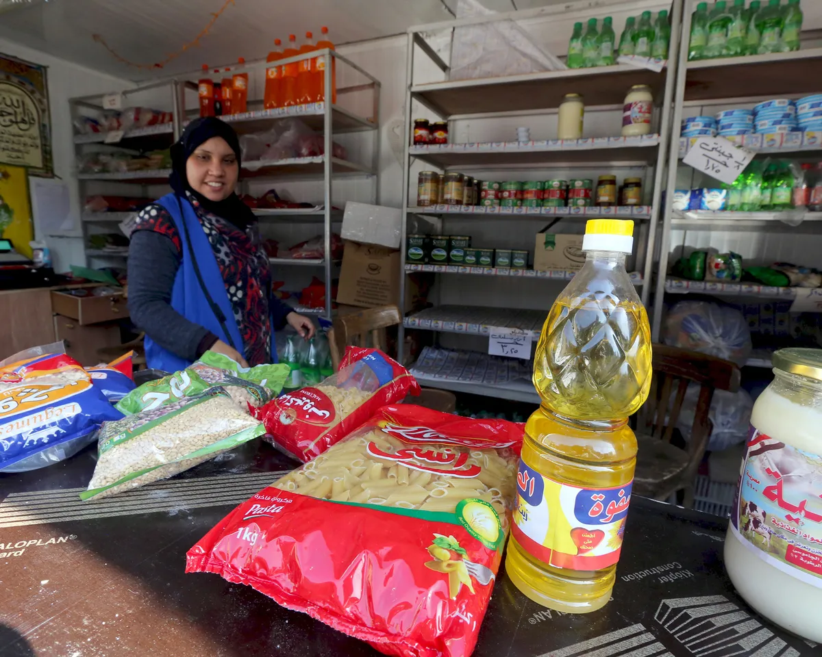 A photo showing a worker selling subsidized food commodities at a government-run supermarket in Cairo, Egypt, on February 14, 2016.