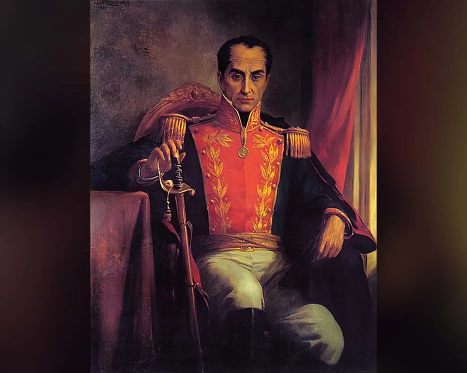 A 1920 portrait by Ricardo Acevedo Bernal of Simón Bolívar.