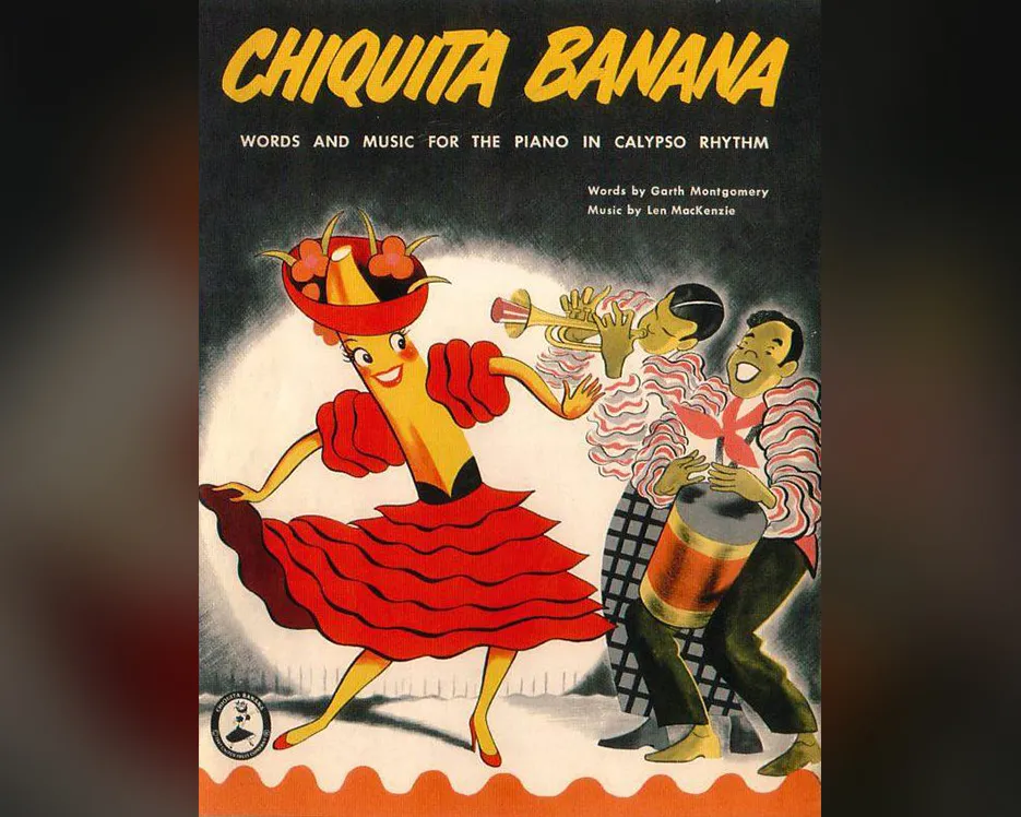 A cover for sheet music for "Chiquita Banana," a theme song for the United Fruit Company, from the 1950s.