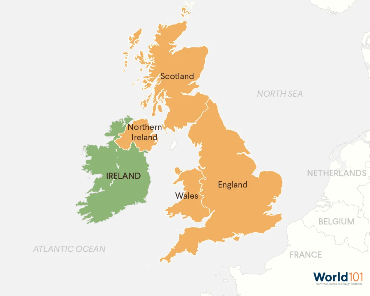 Map showing the British Isles. For more info contact us at world101@cfr.org.