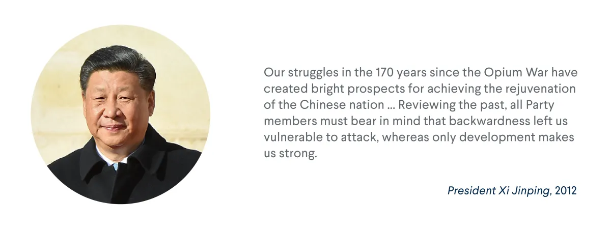 President Xi Jingping, 2012 quote: Our struggles in the 170 years since the Opium War have created bright prospects..... For more info contact us at world101@cfr.org.