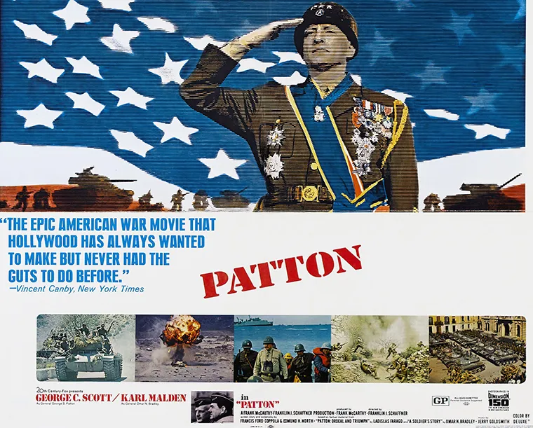 Actor George C. Scott on poster art for the film Patton in 1970.
