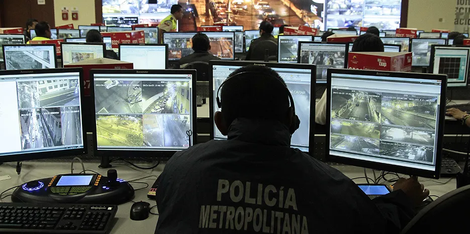 Integrated Security Service ECU 911, a controversial video surveillance system used by the Ecuadorian government and developed through a Chinese government loan, is seen in Quito, Ecuador.