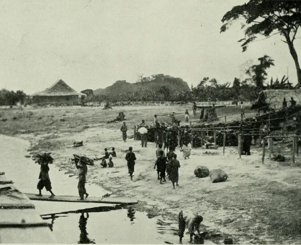 An early 1900s photo taken near the Congo River, where HIV originated.