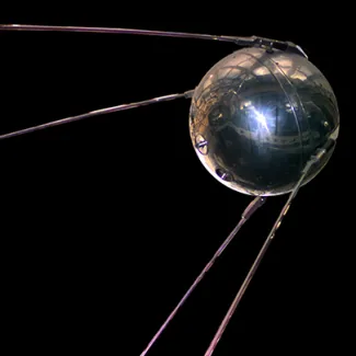 A replica of Sputnik 1 in the Smithsonian National Air and Space Museum.