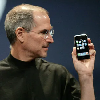 Apple Computer Inc. Chief Executive Officer Steve Jobs unveils the first iPhone in San Francisco, California, on January 9, 2007.