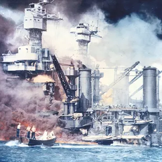 The aftermath of the attack on Pearl Harbor.
