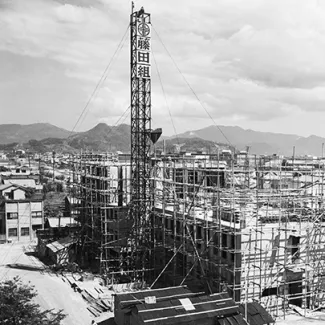 Devastated by the first atomic bomb nine years ago, Hiroshima, Japan, is still in the midst of reconstructing its war-torn buildings in this photo taken on September 6, 1954.