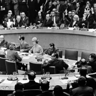 The UN Security Council meet in 1967.